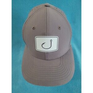 Avid Fishing Pro Performance Gray Snapback Hat Cap Hook Logo